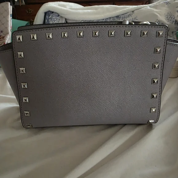 Michael Kors Silver Studded Clutch - Picture 3 of 3